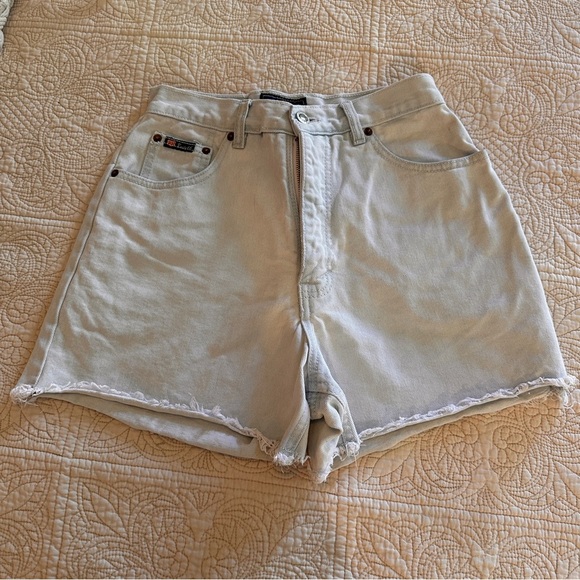 Vintage 1990’s Route 66 Pale Blue Denim High Waisted Woman’s Shorts Summer Relax - Picture 1 of 10